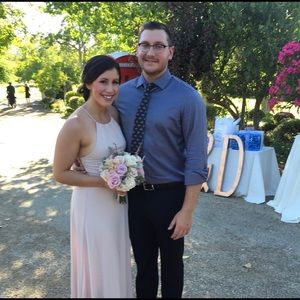 Bridesmaid dress with cross tie back